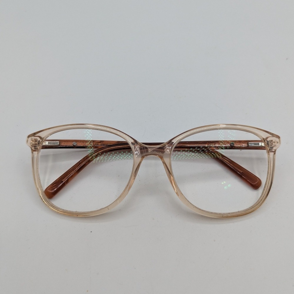 Via Spiga Oval Eyeglasses Peach Champagne Clear Frames with Folding Case